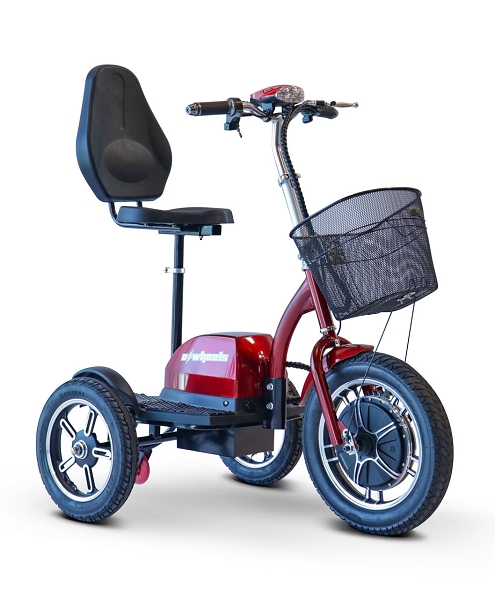 eWheels Big Wheels Scooter Anti-Flip Safety Wheel 18mph 20 Miles 500W Motor w/Basket - RED